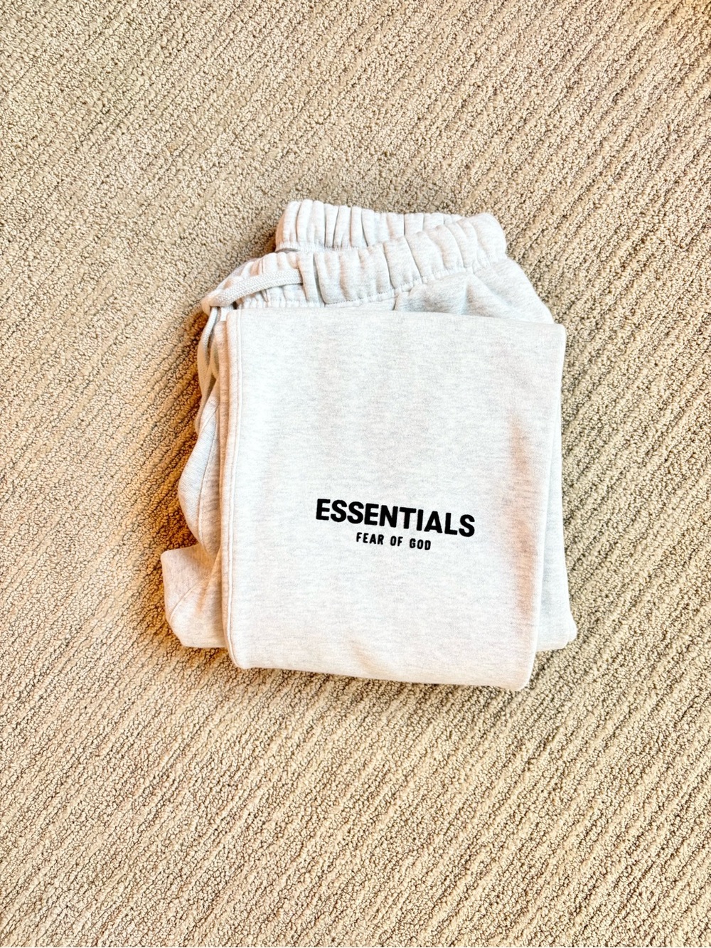 fear of god essentials — light oatmeal sweatpants